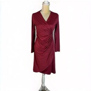 Auqco red wrapped dress womens size M NWT